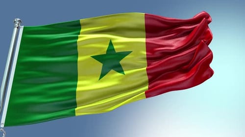 4k render Senegal Flag video waving in wind Senegal Flag Wave Loop waving in win