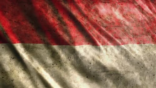 Waving Grunge Flag Background Loop
