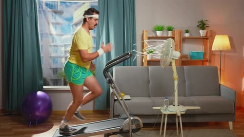 Man Falls Off Treadmill During Home Workout