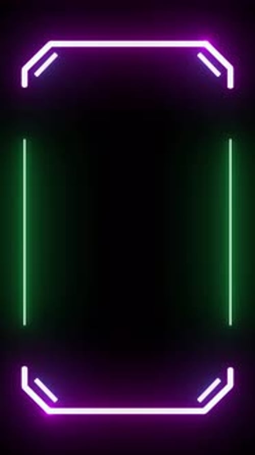 Glowing neon frame futuristic high tech HUD interface hologram.