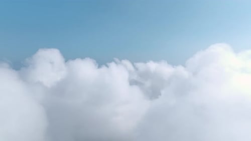 Aerial View Mysterious Forest Beneath a Cloudy Mountain Landscape