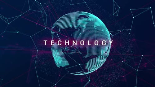 Digital Technology Plexus Earth And Technology Word