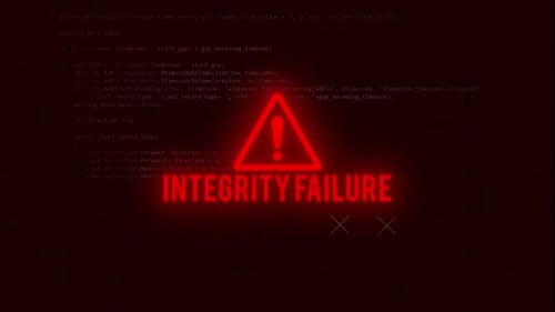 Integrity Failure Message Animation System Failure Notification
