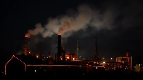 Industrial Skyline At Night