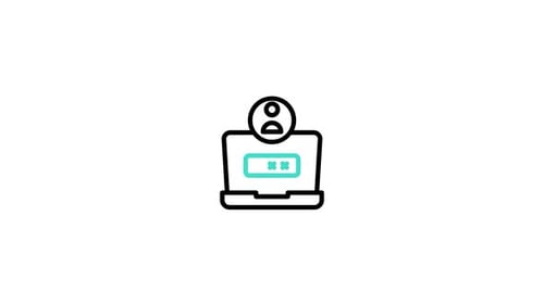 Flat Design User Login Password Entry Icon Animation
