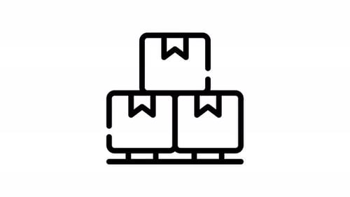 Animated Boxes Stacking Icon for Logistics and Delivery