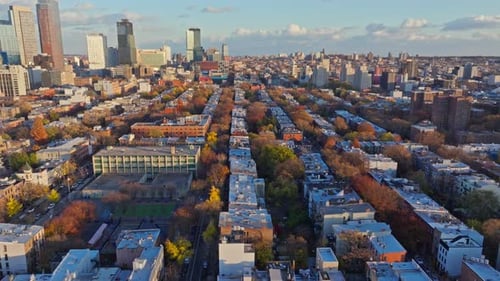 Golden Autumn Sunlight Baths Historic Brooklyn Brownstones in Cobble Hill Highlighting Architectural