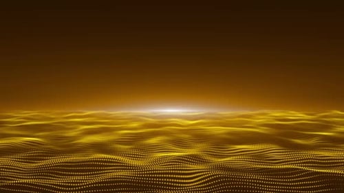 HD 3D animation. Abstract digital particles wave, Digital data network connections technology