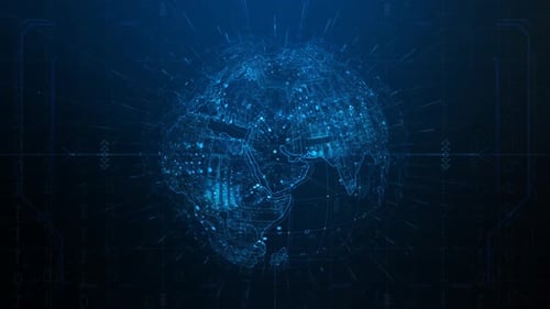 Netzwerk für digitale Technologie Plexus Globe Animation