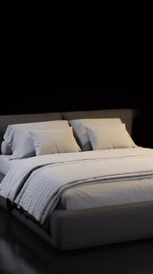 Elegant 3D Modern Bed Reveal with Smooth Camera Movement