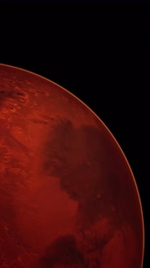 Red Planet Mars in the Starry Sky