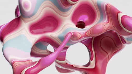 looped 3d animation, abstract background of colorful morphing shapes, psychedelic transformation con