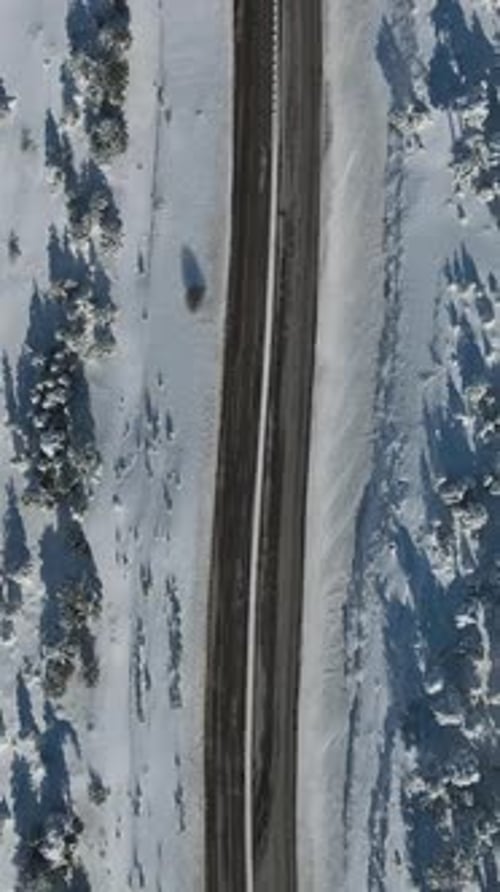 Highway On Snowy Day