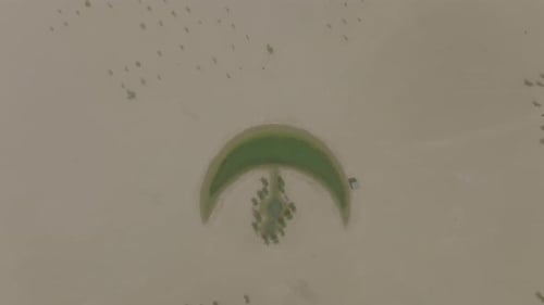 Aerial video on the Dubai desert moon