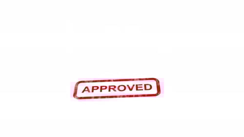 3D Red Approved Stamp Animation