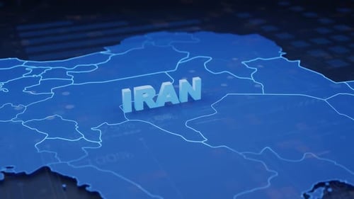 Futuristischer digitaler Hintergrund der Iran-Karte