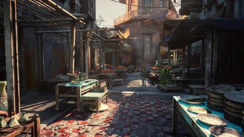 Radiant Dawn inonde une rue vacante d'un charme et d'une chaleur intemporels