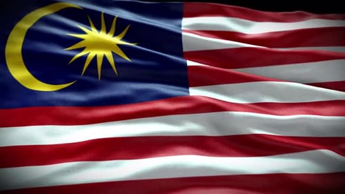 Realistic Malaysia National Flag Waving Animation