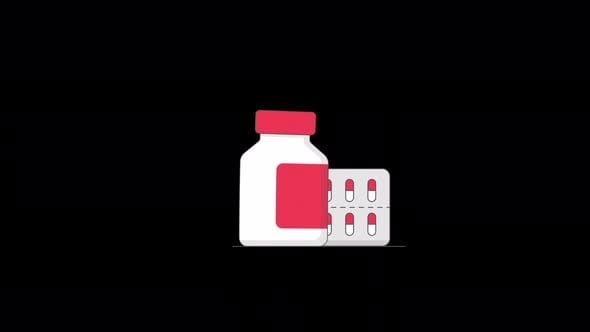 Animated Medical Pill Bottle and Blister Pack in Flat Design ...