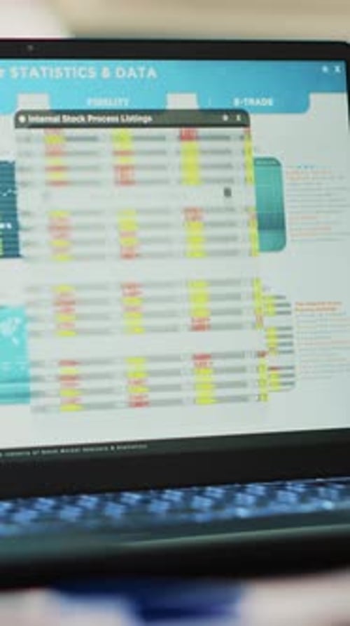 Computer Screen Displaying Stock Market Data