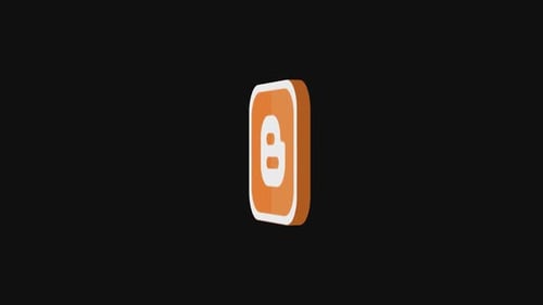 3D Rotating Orange B Icon Animation