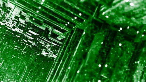 Glänzende Korridore im 3D-Format werden umgedreht und in verschiedene Richtungen gedreht