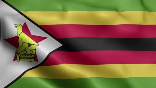 Zimbabwe National Flag Waving Loop Background