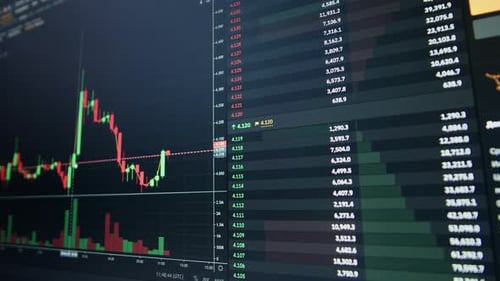 Financial Stock Data Displayed on Screen