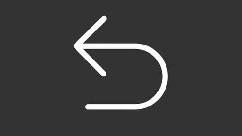 Animated thin line left bend arrow icon