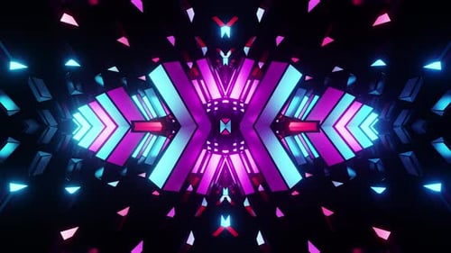 Newest Party Red With Blue And Purple Kaleidoscope Vj Loop Background For Show