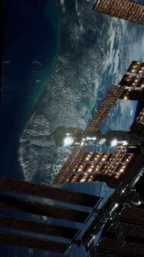 Astronauten an Bord der Internationalen Raumstation beobachten die Erde bei Nacht