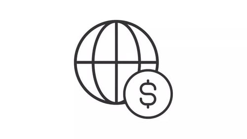 Minimalist Global Finance Icon Line Art Animation