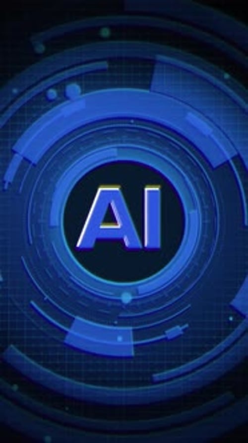 Futuristic AI Technology Digital Text Opener