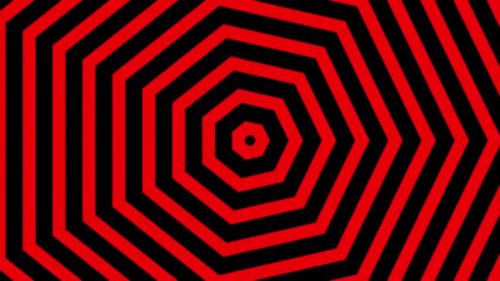 Hypnotic Red Hexagon Geometric Optical Illusion Background