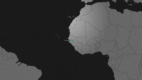 Digital World Map Zoom and Country Outline Highlight