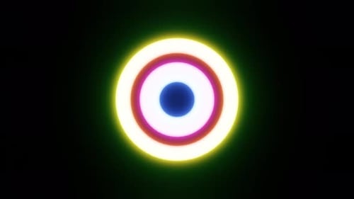 Mehrfarbige Groovy Club Circle Vj Loop-Hintergrundanimation in 4K