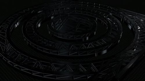 Dark Abstract Geometric Truss Spiral Loop Background