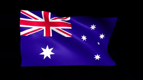 Waving Australian Flag Animation with Alpha Channel