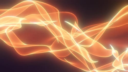 Abstract Glowing Flowing Lines and Digital Mesh Background