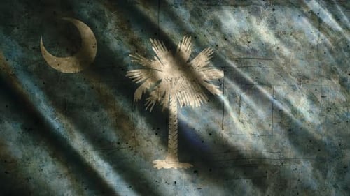 Grunge Distressed Waving South Carolina Flag