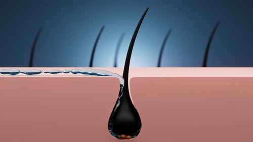 3d animation of Water deep Cleaning dirty pores of skin