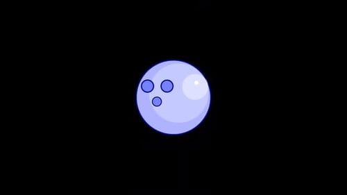 Flat Design Bowling Ball Rolling and Striking Pins Animation