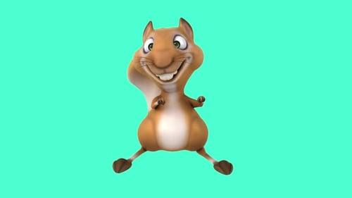 Fun 3D cartoon squirrel dancing (with alpha channel included)