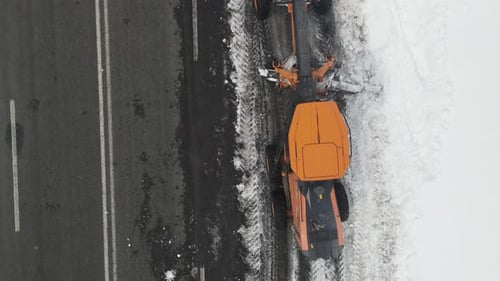 Aerial View of Snow Plower