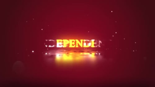 Festive Independence Glowing Text Reveal