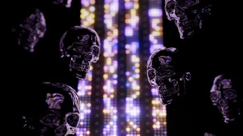 Neon Skull VJ Loop Background