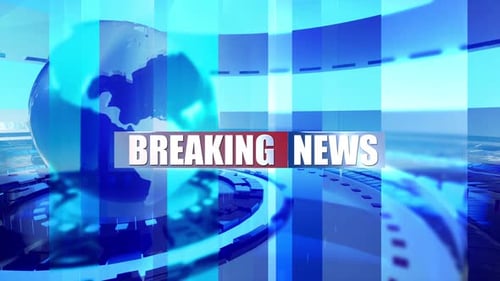 Breaking News Broadcast Studio Opener with Spinning Globe Animation