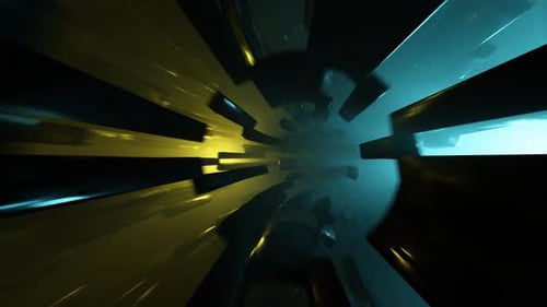 Fondo de animación abstracta de volar a través de un túnel futurista