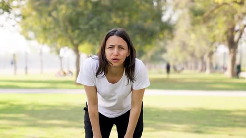 Indian woman tired after a run