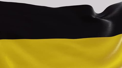 Realistic Waving Black and Yellow Flag Animation